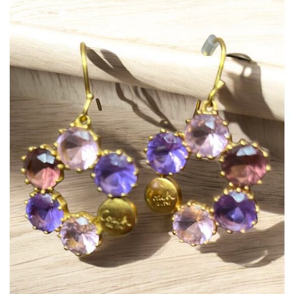 Y2K Coach Daphne 1941 Gemstone Floral Drop Earrings - Picture 5 of 5